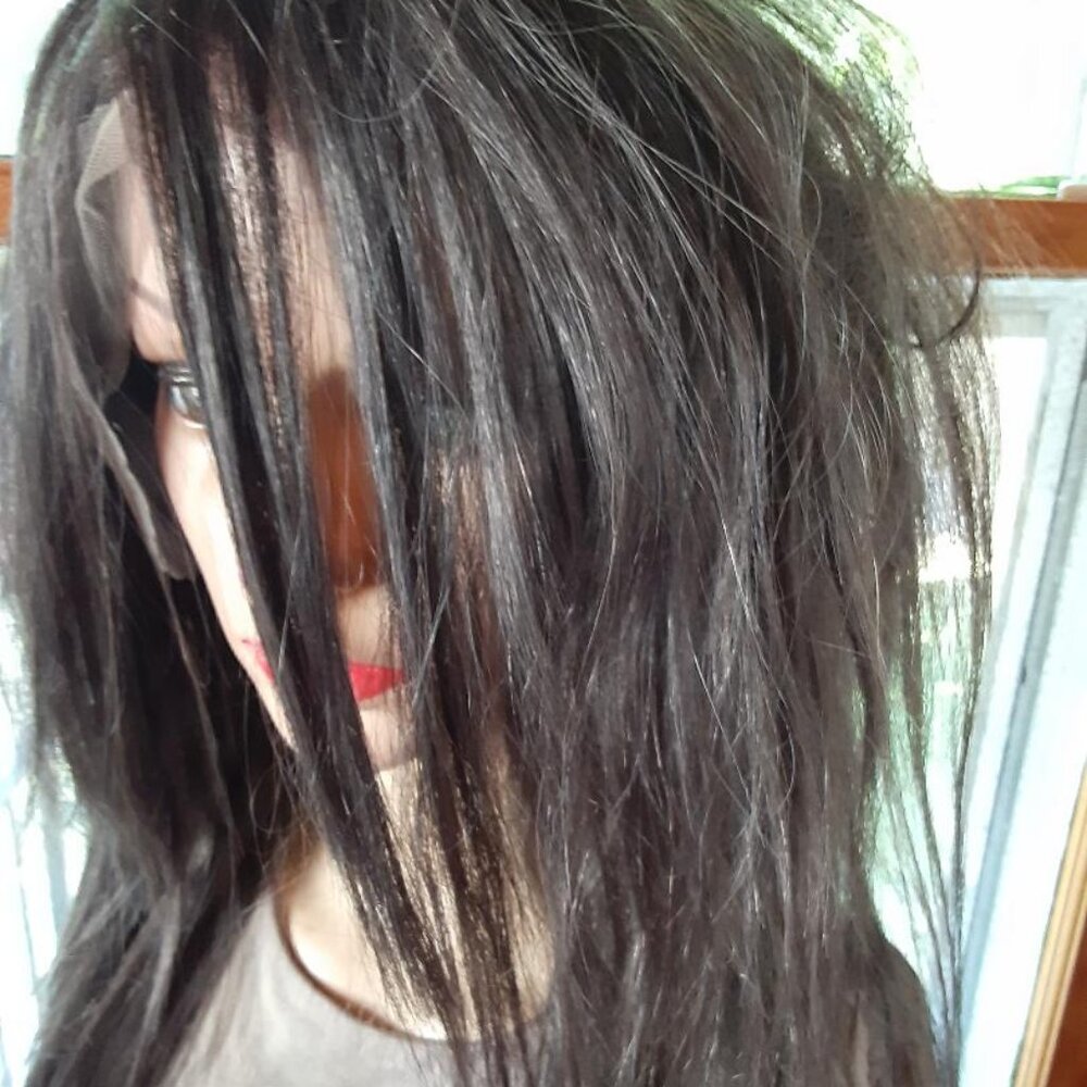Gothic bat emo wig  Gray and brown mix. 22'' Lace front. - Picture 3 of 5
